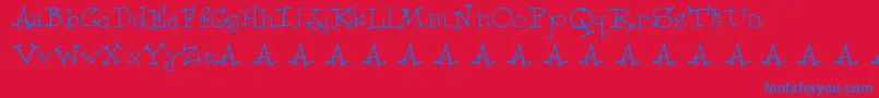 Focaccia Font – Blue Fonts on Red Background