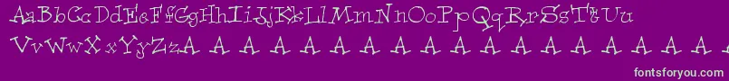 Focaccia Font – Green Fonts on Purple Background