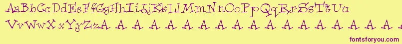 Focaccia-Schriftart – Violette Schriften auf gelbem Hintergrund