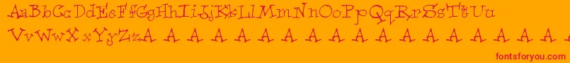 Focaccia Font – Red Fonts on Orange Background