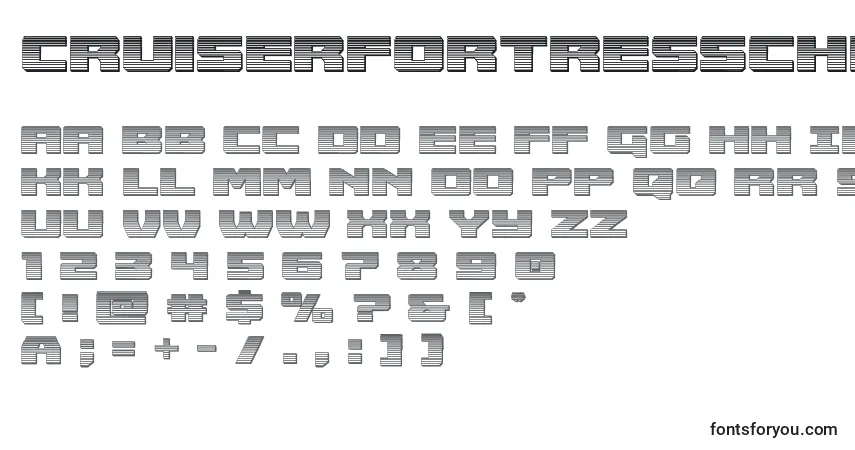 Шрифт Cruiserfortresschrome – алфавит, цифры, специальные символы