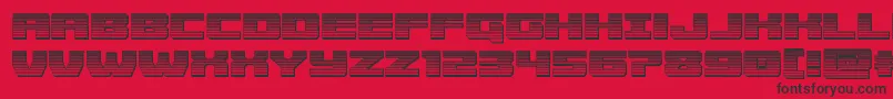 Czcionka Cruiserfortresschrome – czarne czcionki na czerwonym tle