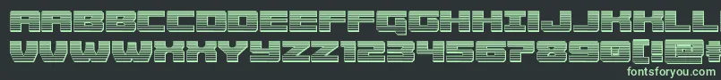 Cruiserfortresschrome-Schriftart – Grüne Schriften auf schwarzem Hintergrund