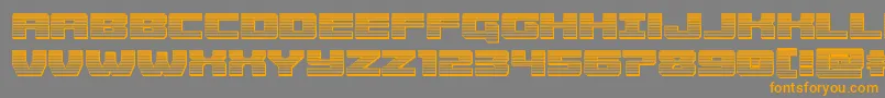 Cruiserfortresschrome-Schriftart – Orangefarbene Schriften auf grauem Hintergrund