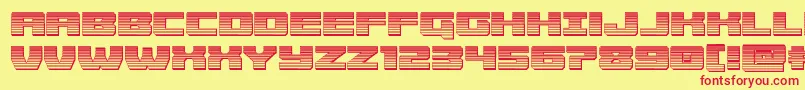 Cruiserfortresschrome-Schriftart – Rote Schriften auf gelbem Hintergrund