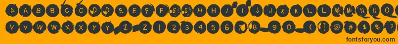 Backspacerround-Schriftart – Schwarze Schriften auf orangefarbenem Hintergrund