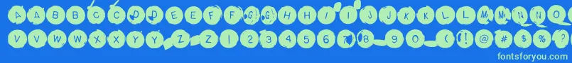 Backspacerround Font – Green Fonts on Blue Background