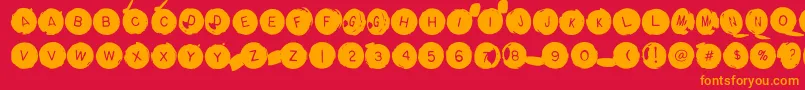 Backspacerround Font – Orange Fonts on Red Background