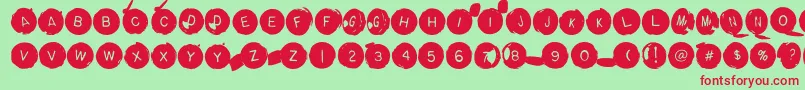 Backspacerround Font – Red Fonts on Green Background