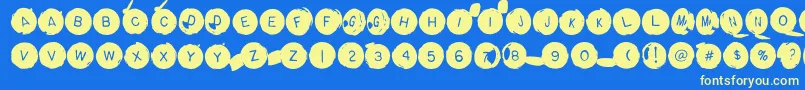 Backspacerround Font – Yellow Fonts on Blue Background