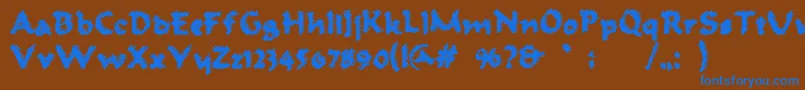 AmbrosiusAurelianus Font – Blue Fonts on Brown Background