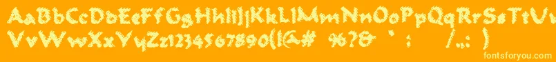 AmbrosiusAurelianus-Schriftart – Gelbe Schriften auf orangefarbenem Hintergrund