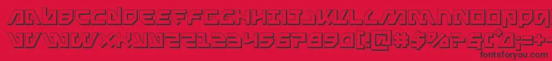 Metalstorm3D Font – Black Fonts on Red Background