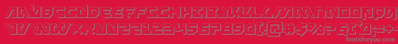 Metalstorm3D Font – Gray Fonts on Red Background