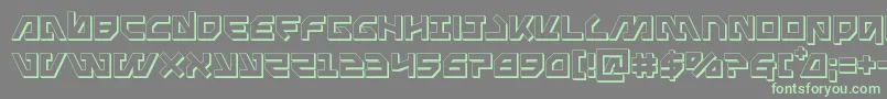 Metalstorm3D Font – Green Fonts on Gray Background