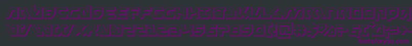Metalstorm3D-Schriftart – Violette Schriften auf schwarzem Hintergrund
