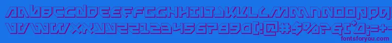 Metalstorm3D Font – Purple Fonts on Blue Background