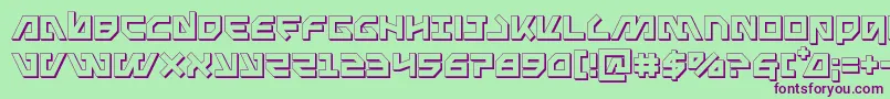 Metalstorm3D Font – Purple Fonts on Green Background