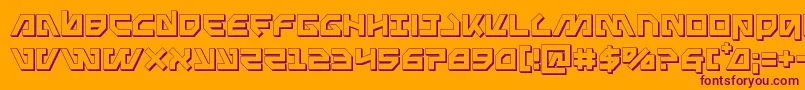 Metalstorm3D Font – Purple Fonts on Orange Background