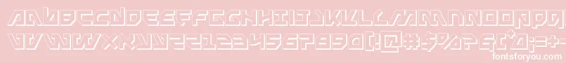 フォントMetalstorm3D – ピンクの背景に白い文字