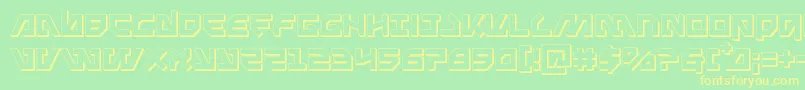 Metalstorm3D Font – Yellow Fonts on Green Background