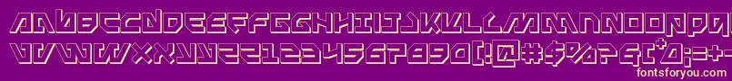 Metalstorm3D Font – Yellow Fonts on Purple Background