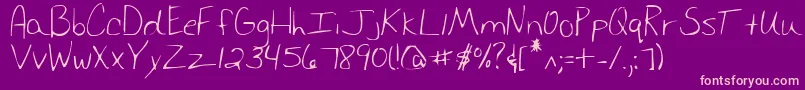 Merrichris Font – Pink Fonts on Purple Background
