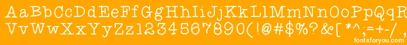 Fancyshmancy-Schriftart – Weiße Schriften auf orangefarbenem Hintergrund