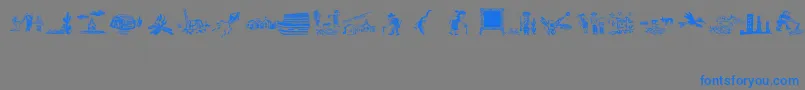 OchentSilibrinaIi Font – Blue Fonts on Gray Background