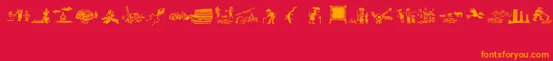 Fonte OchentSilibrinaIi – fontes laranjas em um fundo vermelho