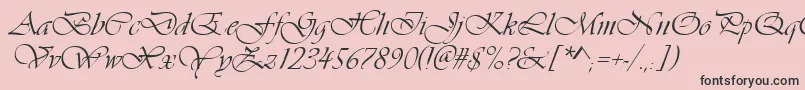 VivaldidCl-Schriftart – Schwarze Schriften auf rosa Hintergrund