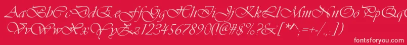 VivaldidCl-Schriftart – Rosa Schriften auf rotem Hintergrund