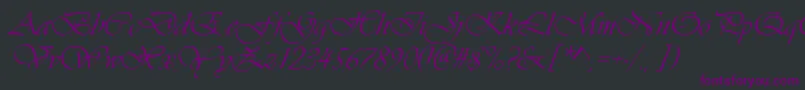 VivaldidCl-fontti – violetit fontit mustalla taustalla