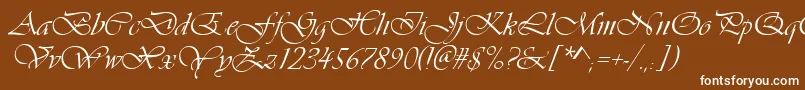 VivaldidCl-Schriftart – Weiße Schriften auf braunem Hintergrund