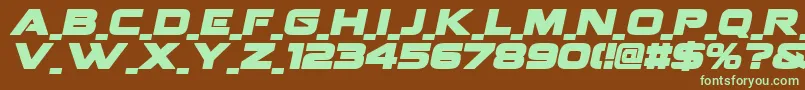 フォントFenixBlacklettercapsIt – 緑色の文字が茶色の背景にあります。