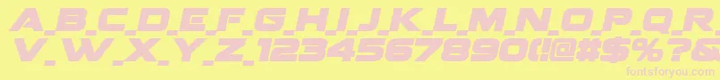 FenixBlacklettercapsIt Font – Pink Fonts on Yellow Background