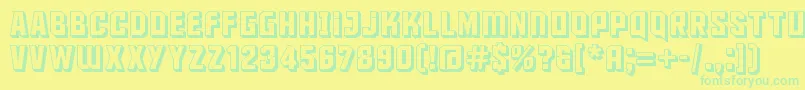 Maus ffy-Schriftart – Grüne Schriften auf gelbem Hintergrund