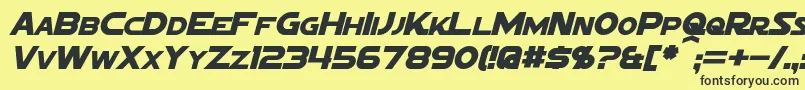 Czcionka SigmaFiveMarqueeItalic – czarne czcionki na żółtym tle