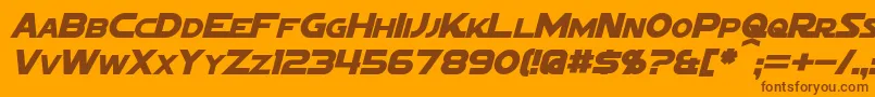 SigmaFiveMarqueeItalic Font – Brown Fonts on Orange Background
