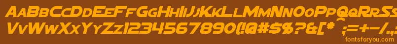 Lisätietoja SigmaFiveMarqueeItalic-fontista SigmaFiveMarqueeItalic-fontti – oranssit fontit ruskealla taustalla