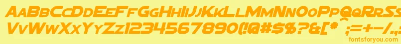 SigmaFiveMarqueeItalic Font – Orange Fonts on Yellow Background