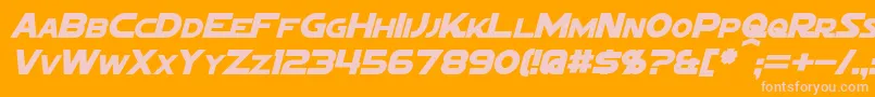 SigmaFiveMarqueeItalic Font – Pink Fonts on Orange Background