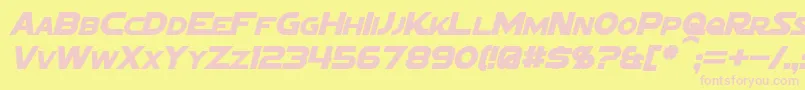 SigmaFiveMarqueeItalic Font – Pink Fonts on Yellow Background