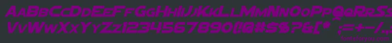 SigmaFiveMarqueeItalicフォントについての詳細 フォントSigmaFiveMarqueeItalic – 黒い背景に紫のフォント
