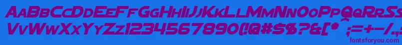 Weitere Informationen zur SigmaFiveMarqueeItalic-Schriftart SigmaFiveMarqueeItalic-Schriftart – Violette Schriften auf blauem Hintergrund