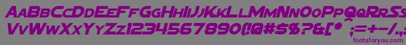 Fonte SigmaFiveMarqueeItalic – fontes roxas em um fundo cinza