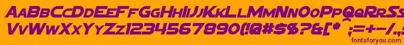 SigmaFiveMarqueeItalic Font – Purple Fonts on Orange Background
