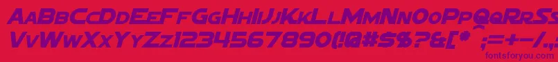 SigmaFiveMarqueeItalic Font – Purple Fonts on Red Background