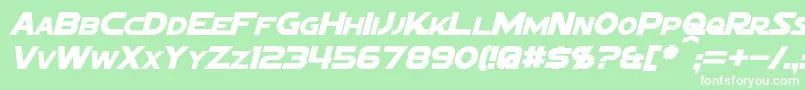 SigmaFiveMarqueeItalic Font – White Fonts on Green Background