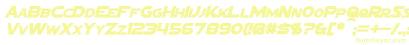 Шрифт SigmaFiveMarqueeItalic – жёлтые шрифты на белом фоне